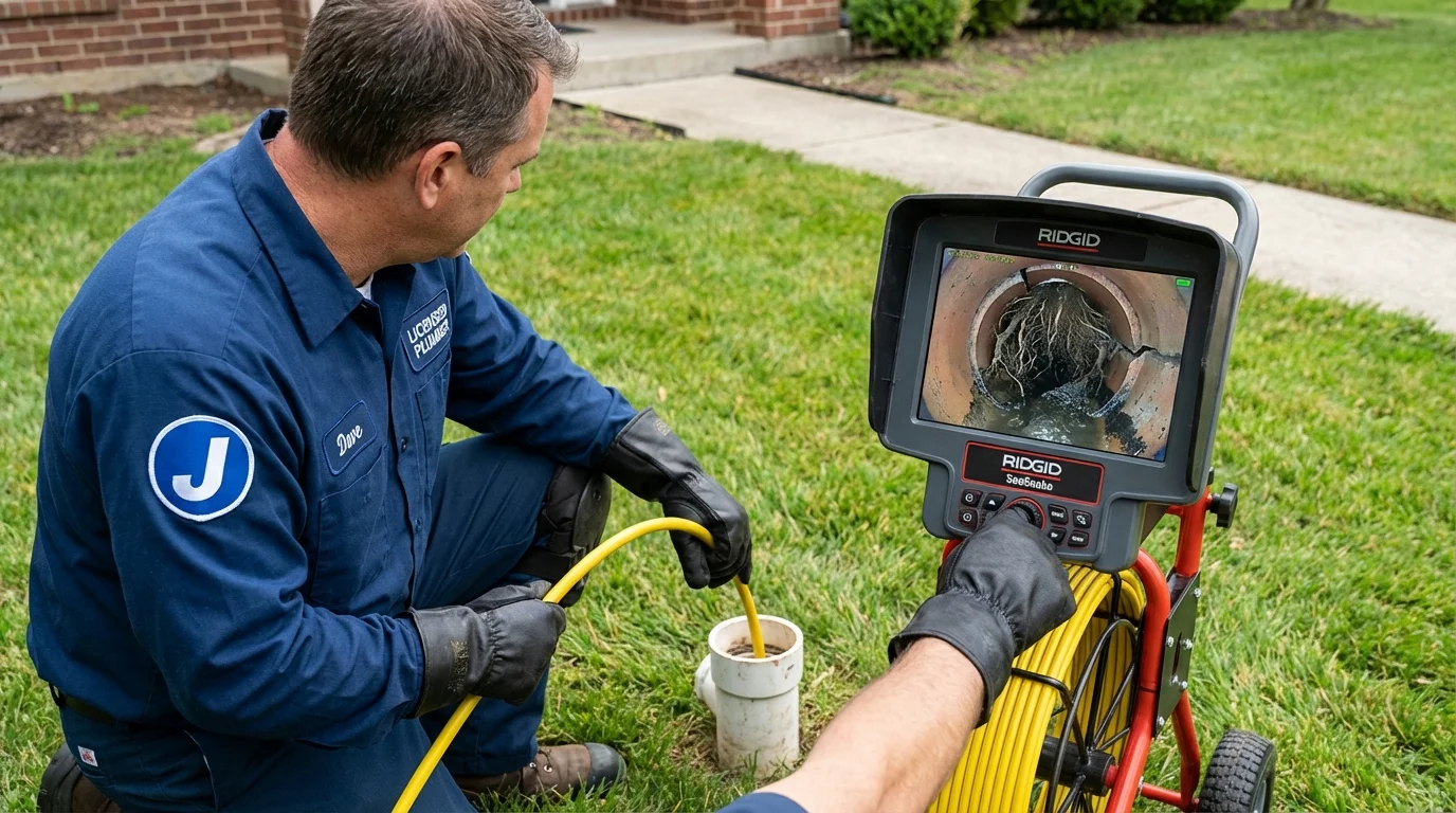 Sewer camera inspection being performed by Johns Plumbing LLC in Melville